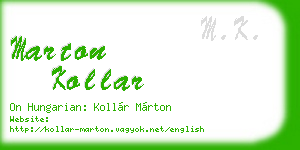 marton kollar business card